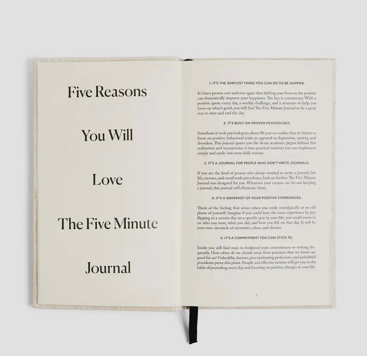 The Five Minute Journal Black - Daily Guided Gratitude