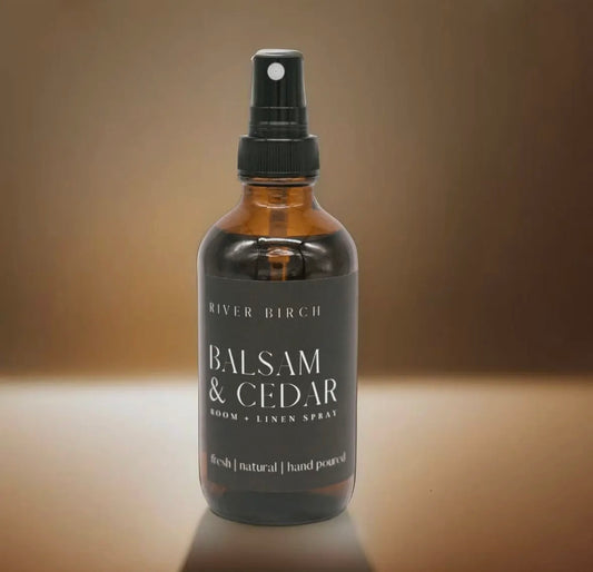 Balsam & Cedar - 4 oz Amber Glass Room + Linen Spray